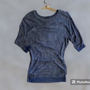 Express Shirt. Blue mesh-like material. Size medium.